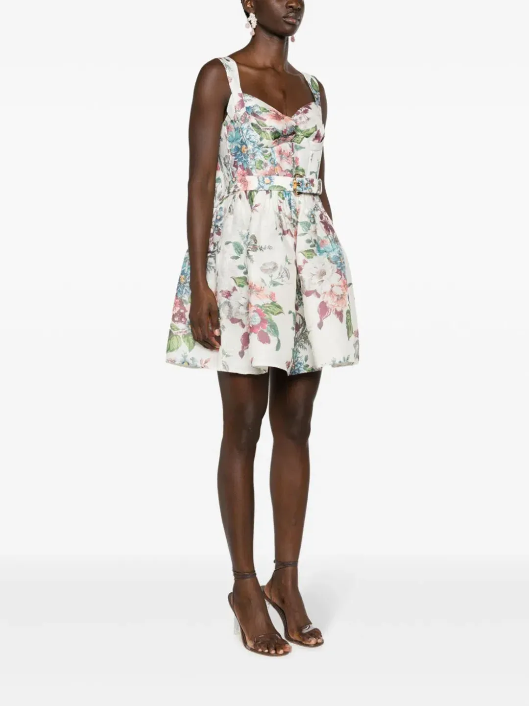 Zimmermann Matchmaker Mini Dress Ivory Barkcloth Floral Size 0 / AU 8 for rent on The Volte - main image