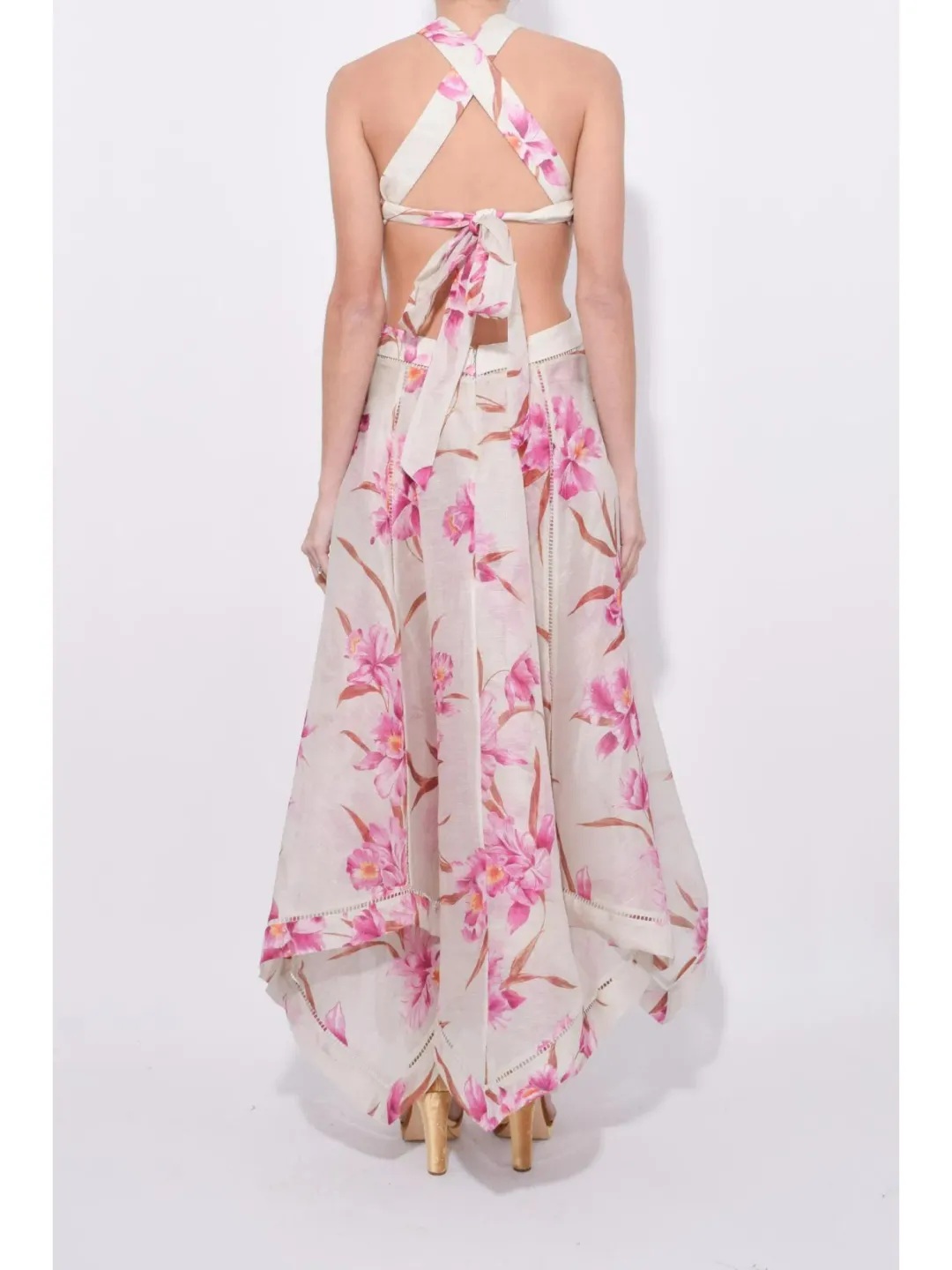 Zimmermann Corsage Halter Dress Floral Size 1 / AU 8 for rent on The Volte - main image