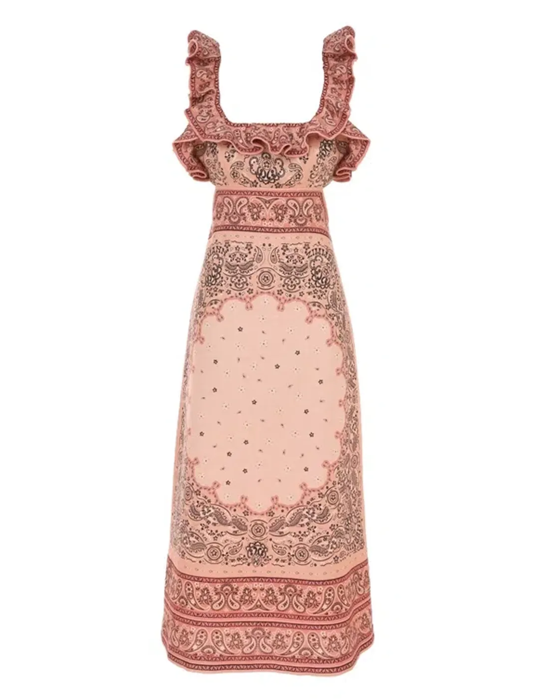 Zimmermann Matchmaker Frilled Midi Pink Bandana Size 3 / AU 14 for rent on The Volte - main image