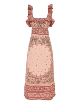 Zimmermann Matchmaker Frilled Midi Pink Bandana Size 3 / AU 14 for rent on The Volte - image 5