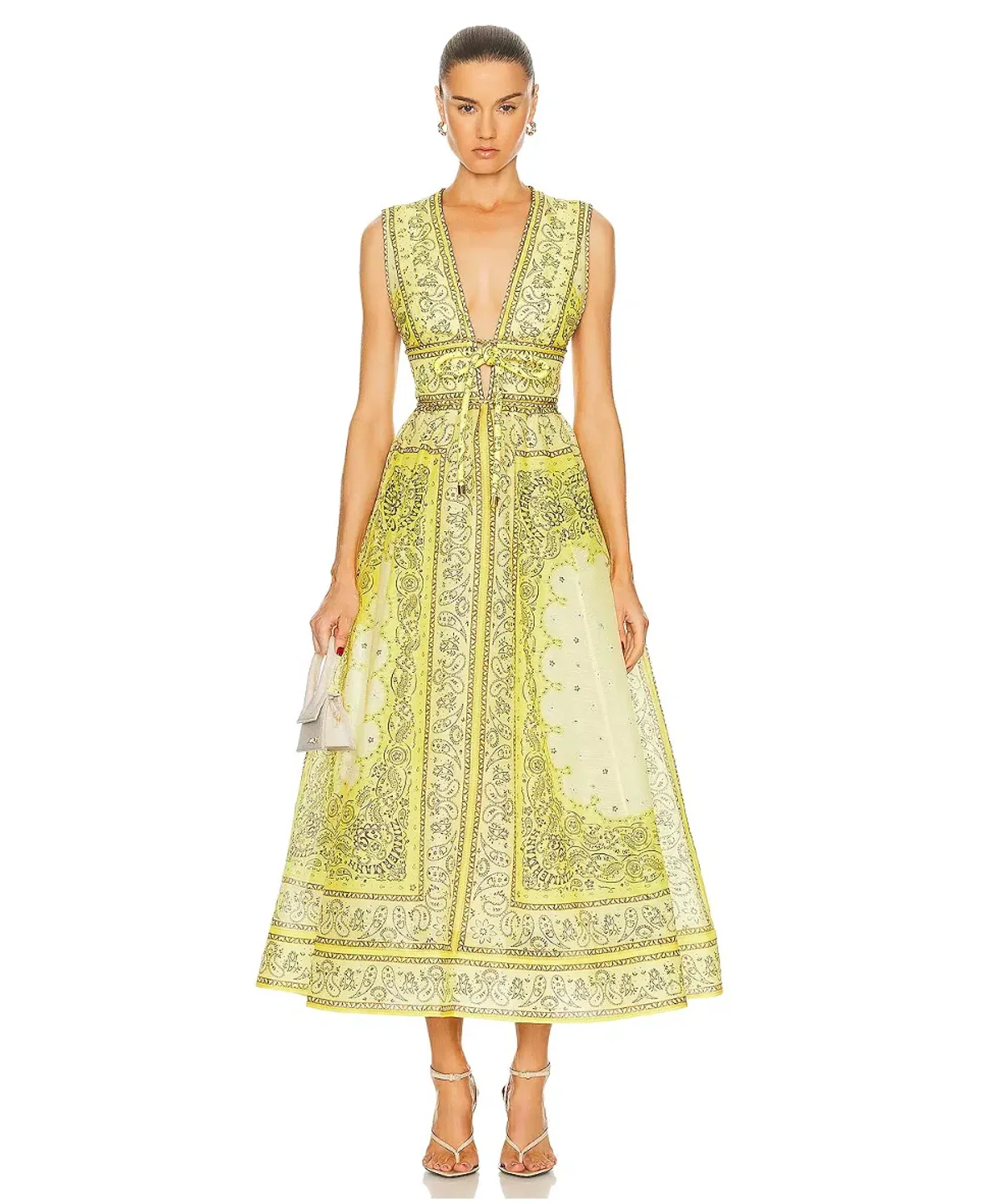 Zimmermann Matchmaker Bow Long Dress Yellow Bandana Print Size 0P / AU 6 - Image 1