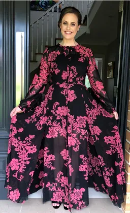 Sass and Bide Floral Dress Pink and Black Size 14 for rent on The Volte - image 1