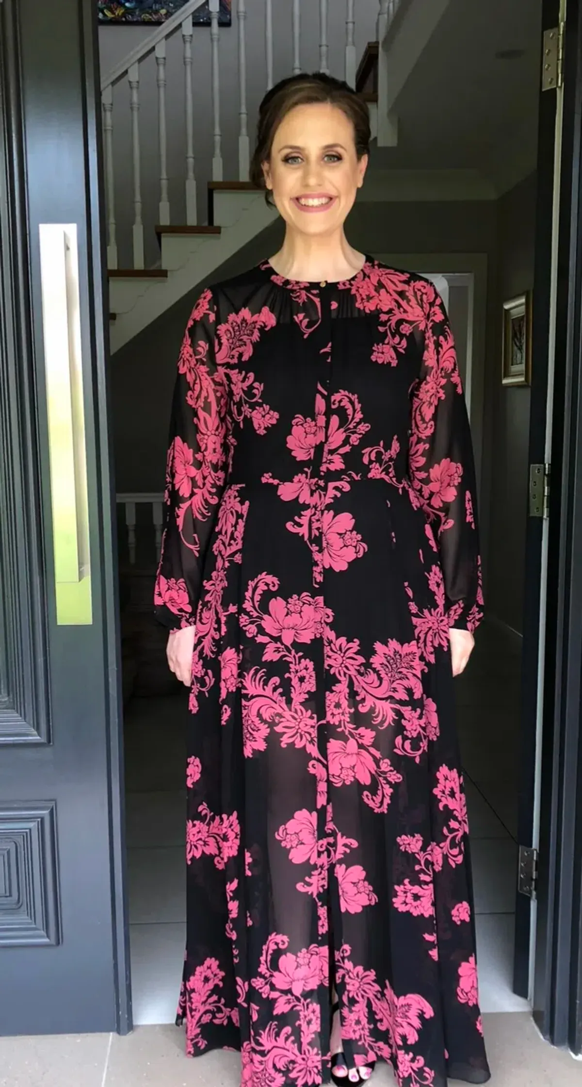 Sass and Bide Floral Dress Pink and Black Size 14 - Image 2