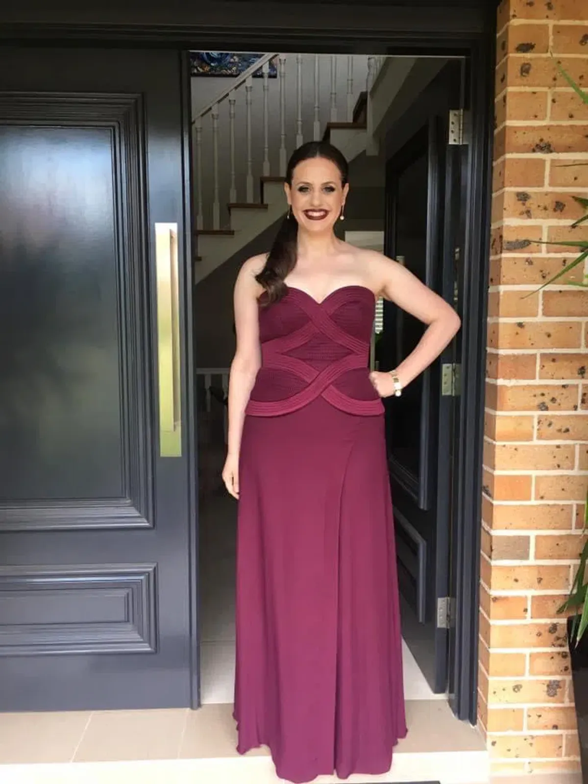 Sass and Bide Kawaii Signs Dress Burgundy Size 14 - Image 1