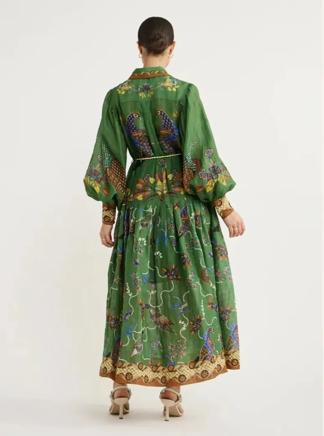 Alemais Birdie Shirtdress Green Print Size 8 for rent on The Volte - main image