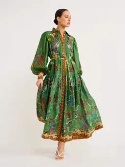 Alemais Birdie Shirtdress Green Print Size 8 for rent on The Volte - image 1