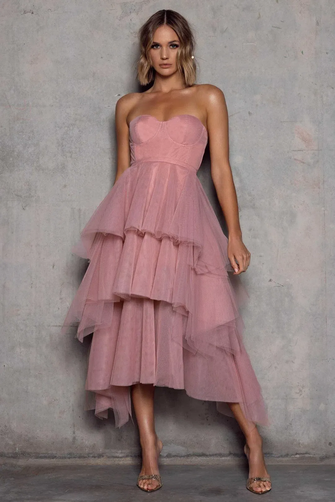 Elle Zeitoune Mason Rose Dress Pink Size 12 for rent on The Volte - main image