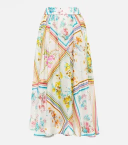Zimmermann Halcyon Swing Skirt Multi Print Size 0/ AU 8 for rent on The Volte - image 3