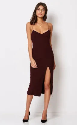 Bec & Bridge Cindy Midi Dress Wine Size 8 for rent on The Volte - image 1