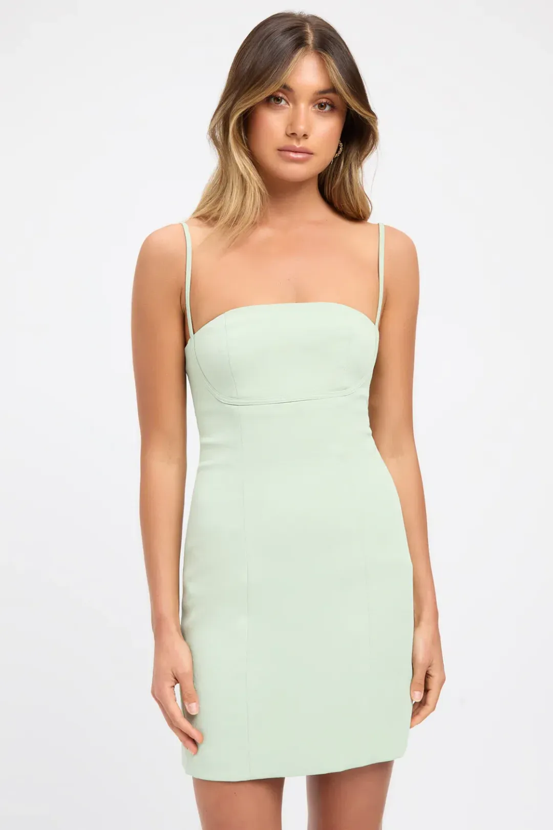 Kookai Oyster Bind Dress Pistachio Green Size 10 for rent on The Volte - main image