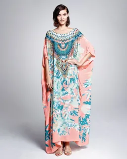 Camilla Frank Silk Garden of Dreams Round Neck Kaftan Print Size One Size for rent on The Volte - image 1