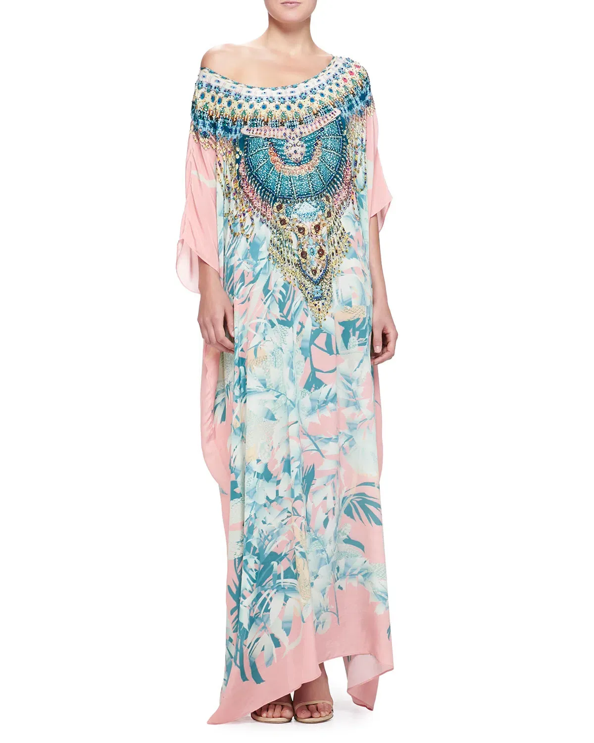 Camilla Frank Silk Garden of Dreams Round Neck Kaftan Print Size One Size - Image 2