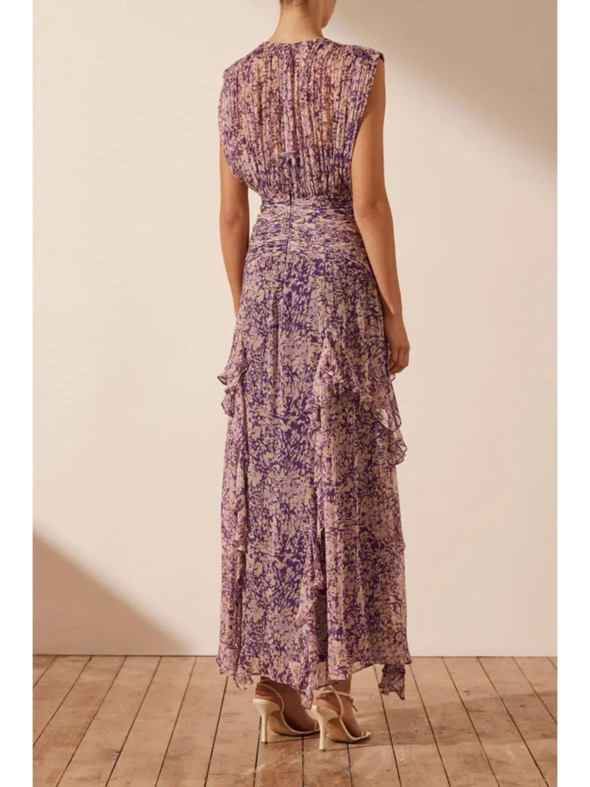 Shona Joy Aurier Round Neck Sleeveless Maxi Dress Purple Size AU 8 - Image 2