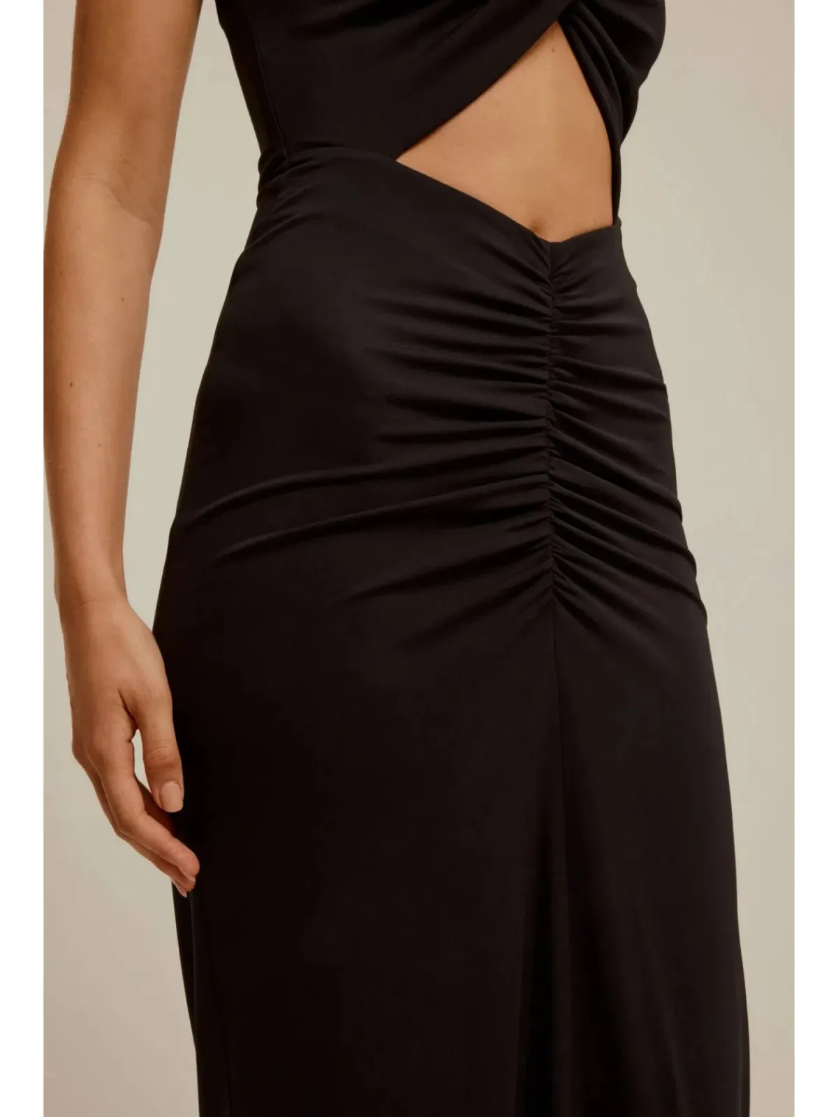 Venroy Draped Cutaway Strapless Dress Black Size AU 10 - Image 3