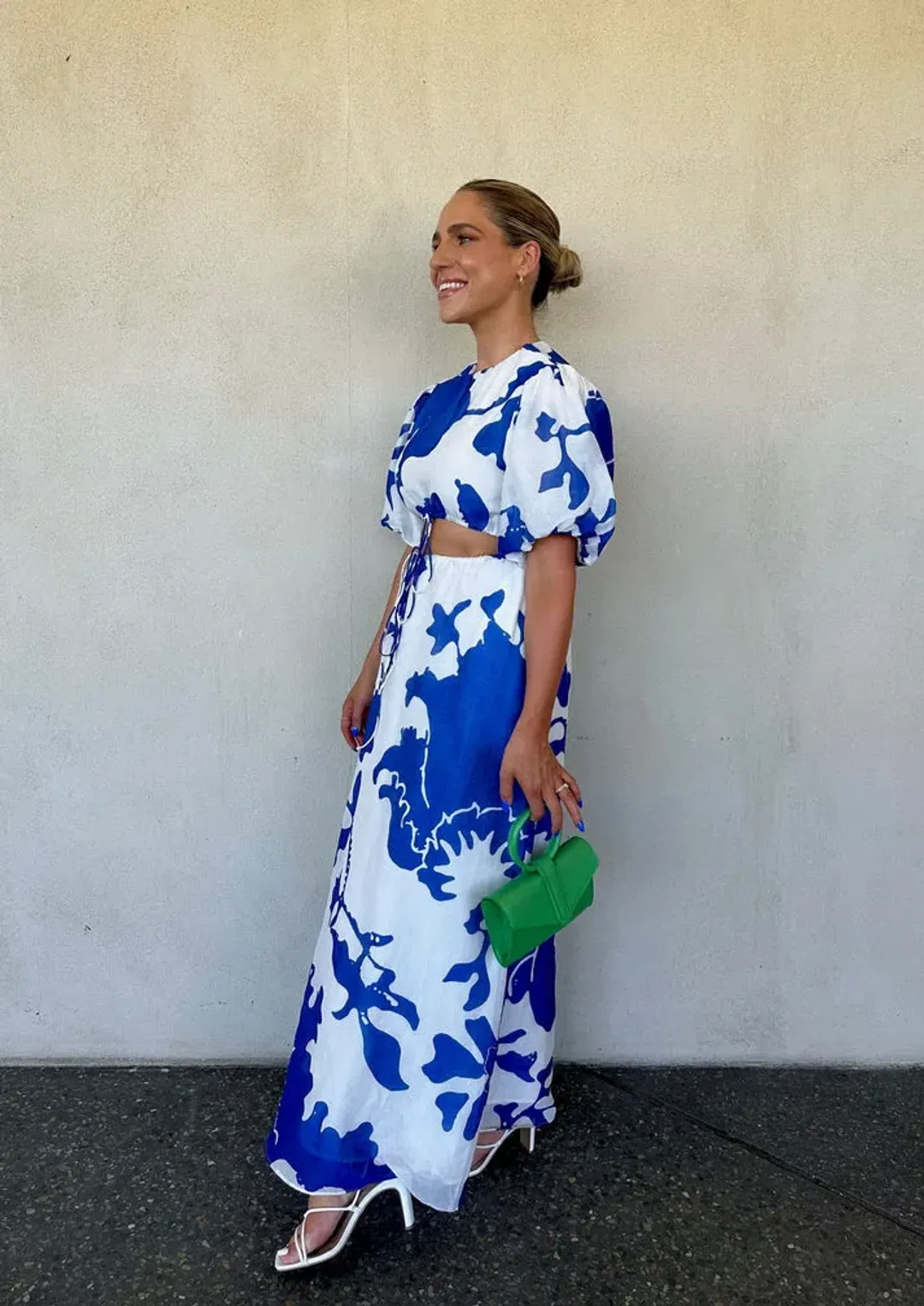 Sir The Label Vivi Puff Sleeve Maxi Dress Merce Abstract Print Size 1 /Au 10 for rent on The Volte - main image