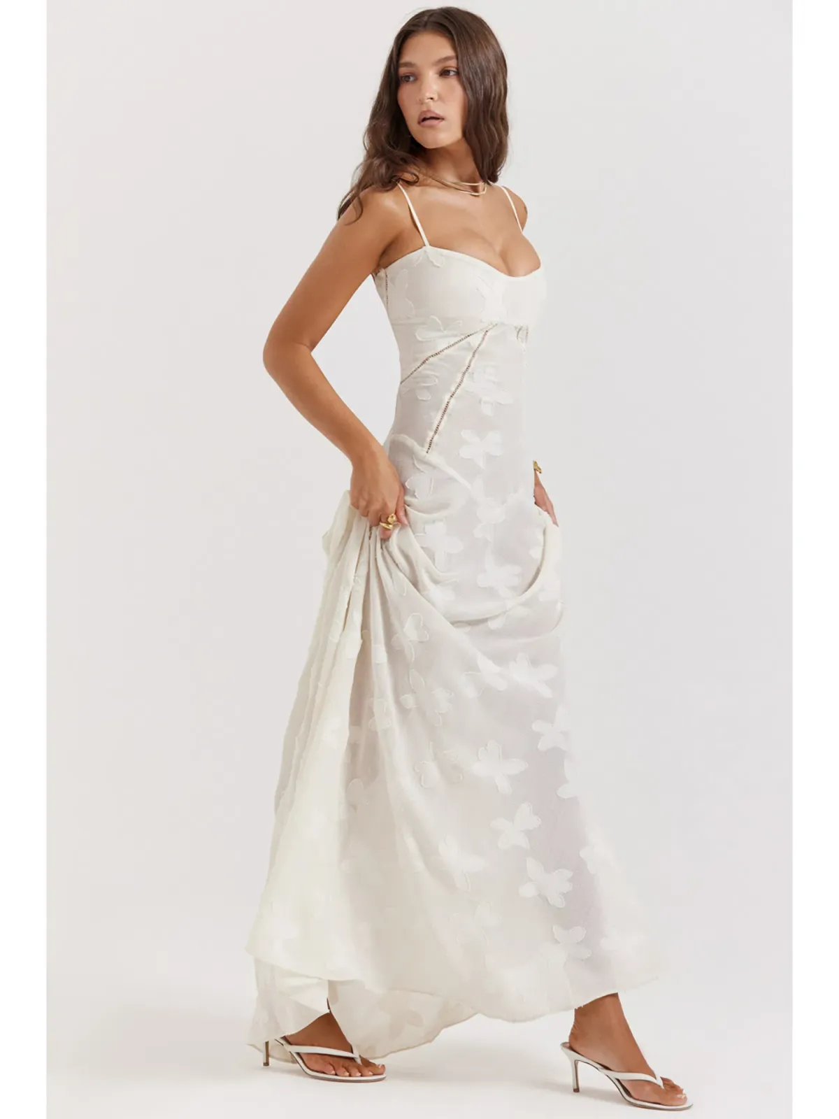 House Of CB Seren Dress In Vintage Cream Size S / AU 8 - Image 2