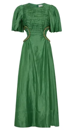 Aje Monica Chainlink Midi Dress Forest Green Size 10 for rent on The Volte - image 1