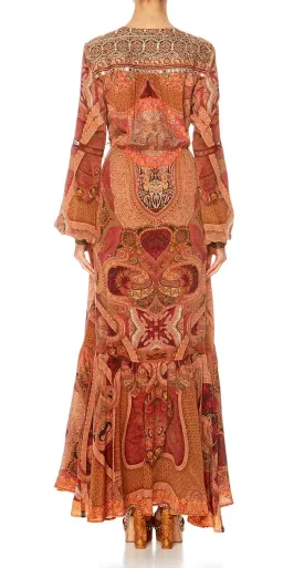 Camilla Quilted Yoke Wrap Dress Family Gathering Print Size 8 for rent on The Volte - image 3