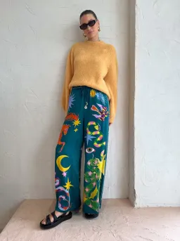 Alemais Guardian Pant Green Multi Size AU 6 for rent on The Volte - image 2