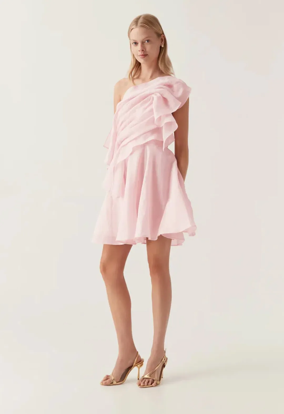 Aje Genesis Mini Dress in Soft Pink Size 6 for rent on The Volte - main image