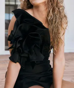 Aje Energy Mini Dress in Black Size 6 for rent on The Volte - image 6