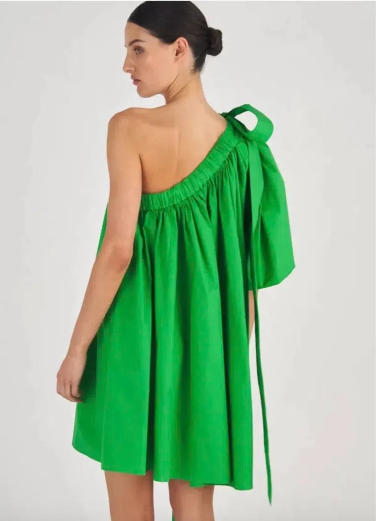 Oroton One Shoulder Mini Dress Green Size 6 - Image 3
