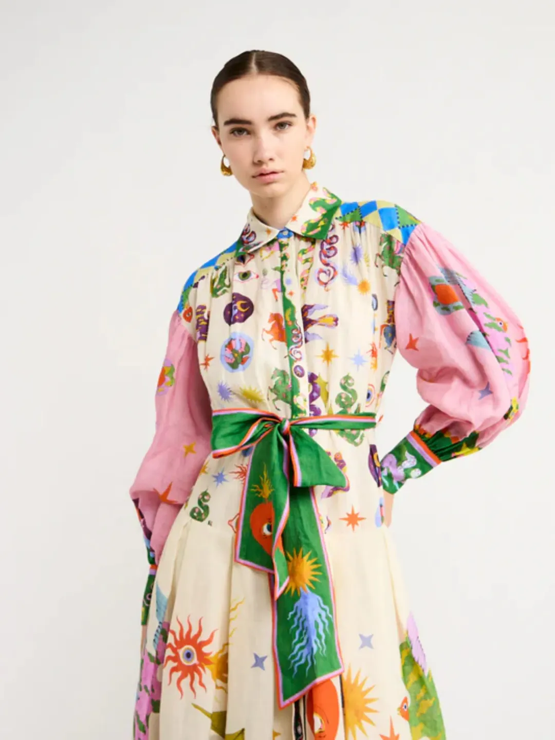 Alemais Seeker Shirt Dress Print Size AU 6 for rent on The Volte - main image