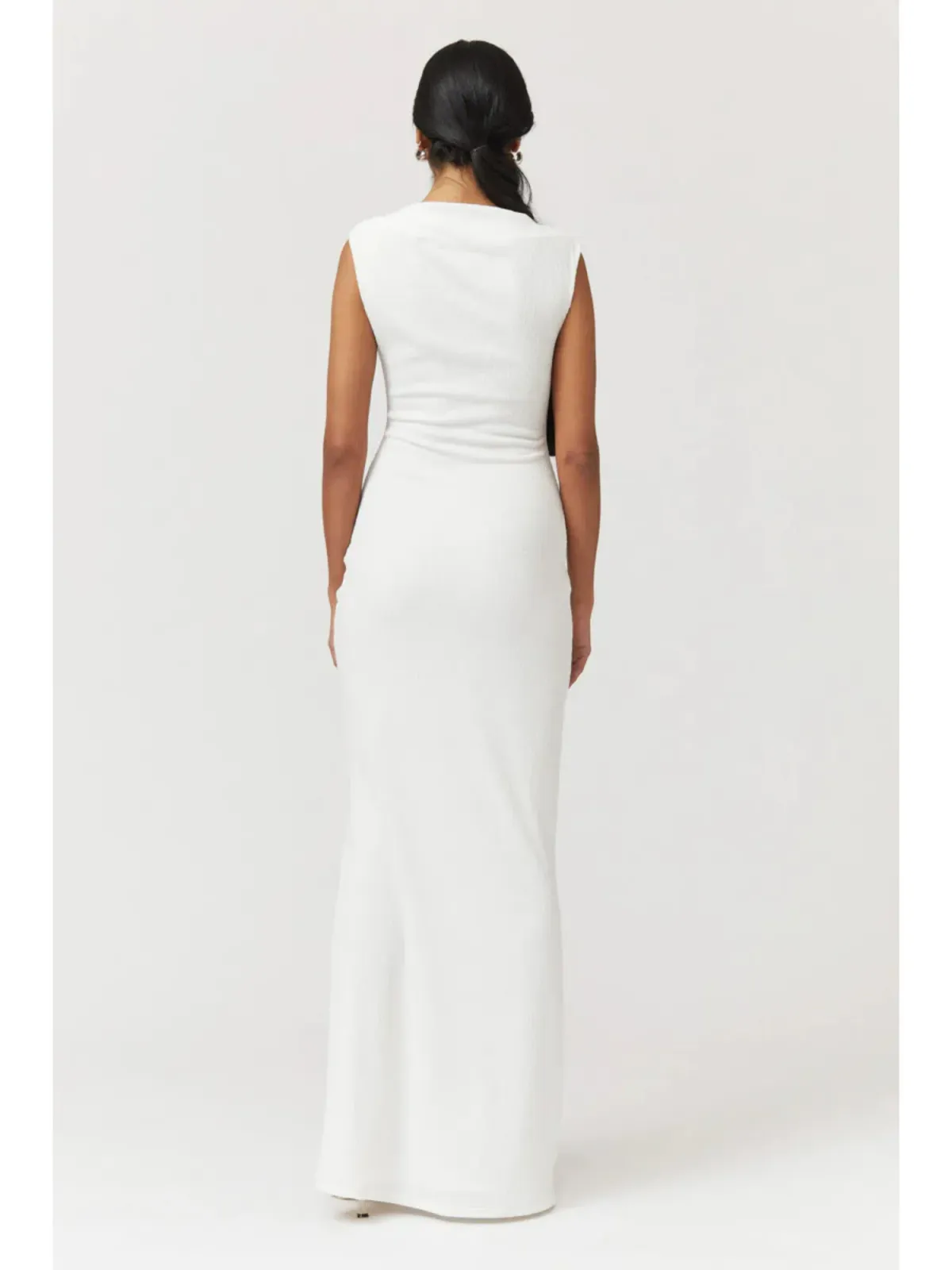 Suboo Jacqui Rouched Front Midi Dress White Size AU 6 - Image 3