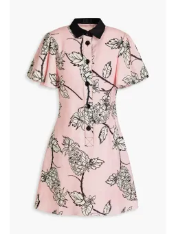 Leo Lin Pina Short Dress Printed Linen Mini Dress Pink Size AU 10 for rent on The Volte - image 6