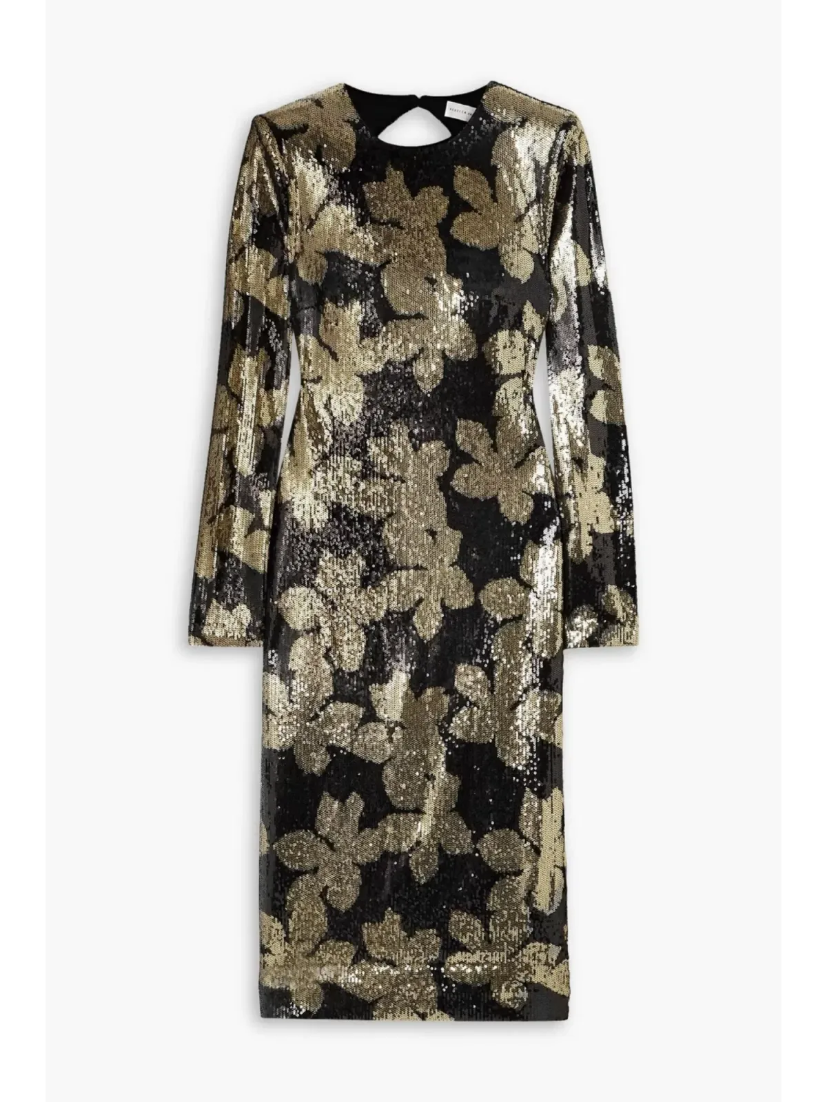 Rebecca Vallance Lepore Longsleeve Midi Dress in Gold Size AU 14 - Image 3