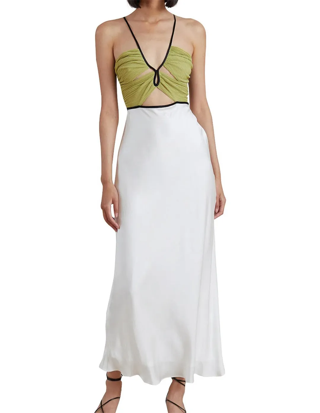 Bec & Bridge Carmen Pleated Bodice With Cut Out Detail Maxi Dress Multi Size 10 for rent on The Volte - main image