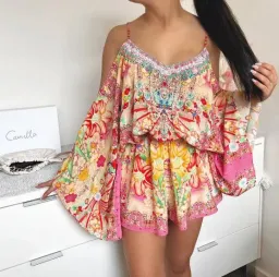 Camilla Franks Drop Shoulder Playsuit Kimono Kisses Size S / AU 10 for rent on The Volte - image 1