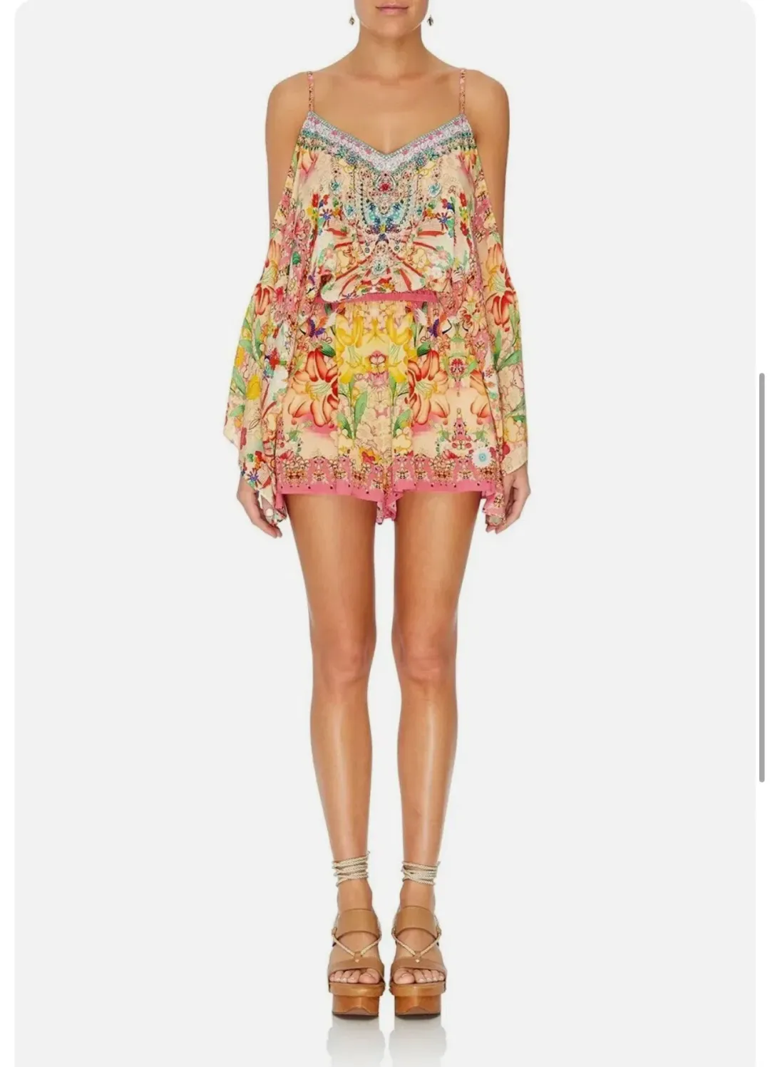 Camilla Franks Drop Shoulder Playsuit Kimono Kisses Size S / AU 10 for rent on The Volte - main image