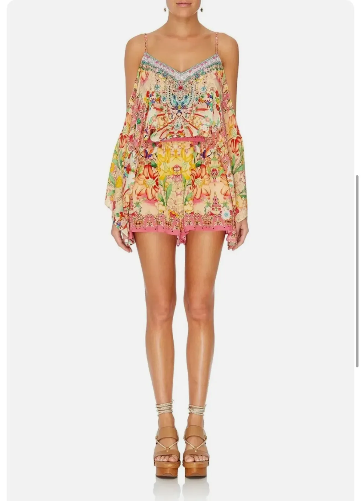 Camilla Franks Drop Shoulder Playsuit Kimono Kisses Size S / AU 10 - Image 4