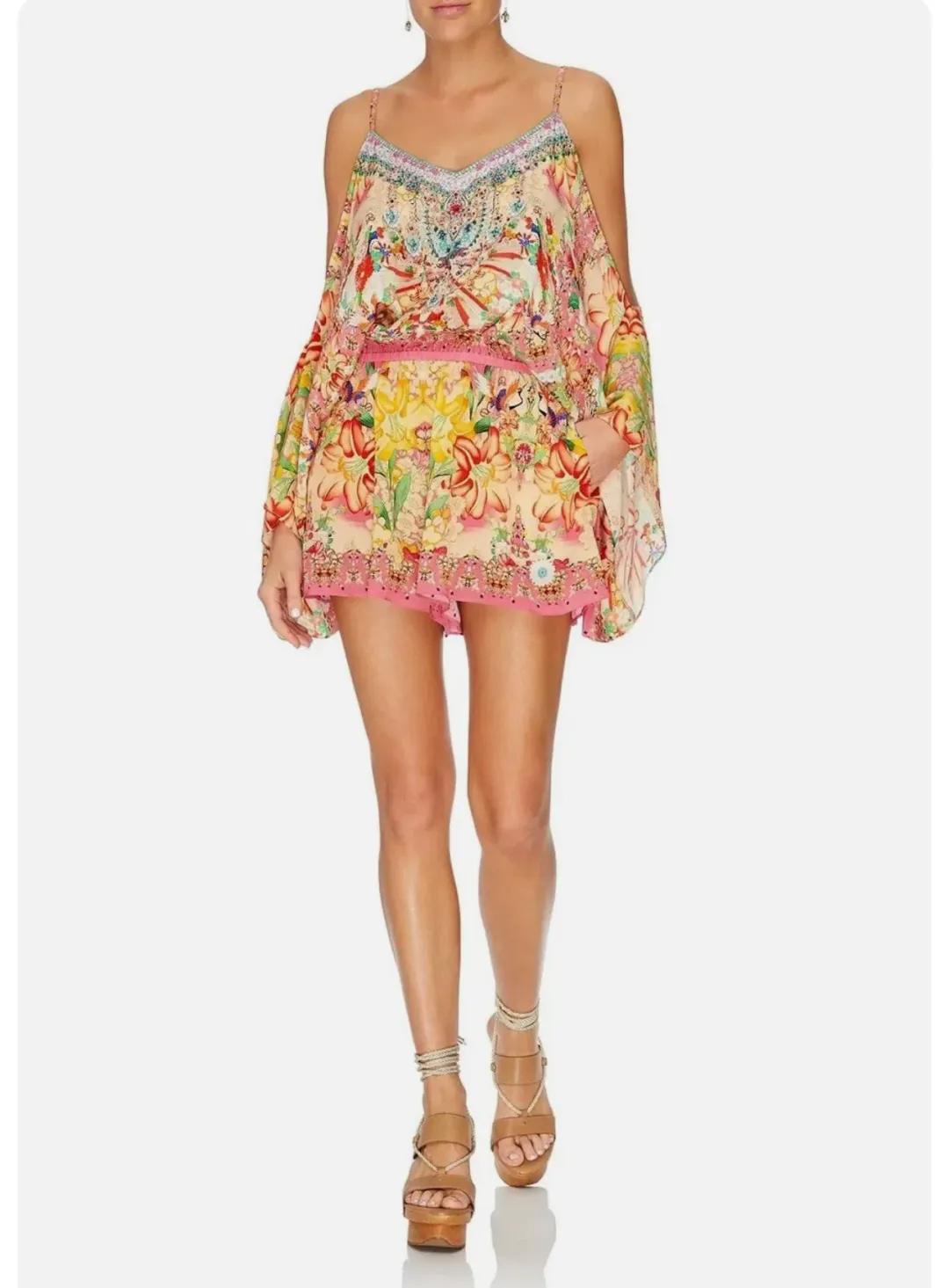 Camilla Franks Drop Shoulder Playsuit Kimono Kisses Size S / AU 10 for rent on The Volte - main image