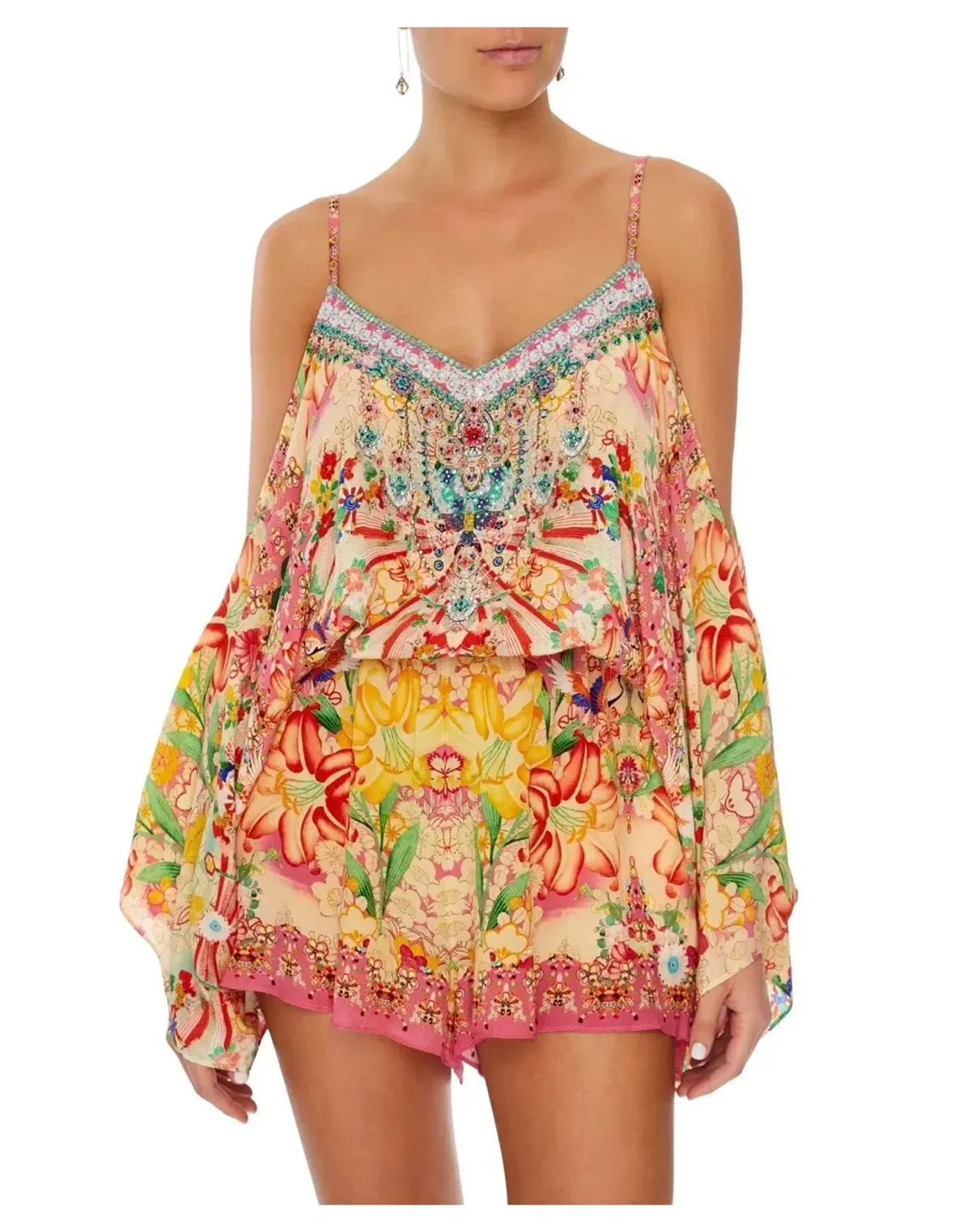 Camilla Franks Drop Shoulder Playsuit Kimono Kisses Size S / AU 10 - Image 2