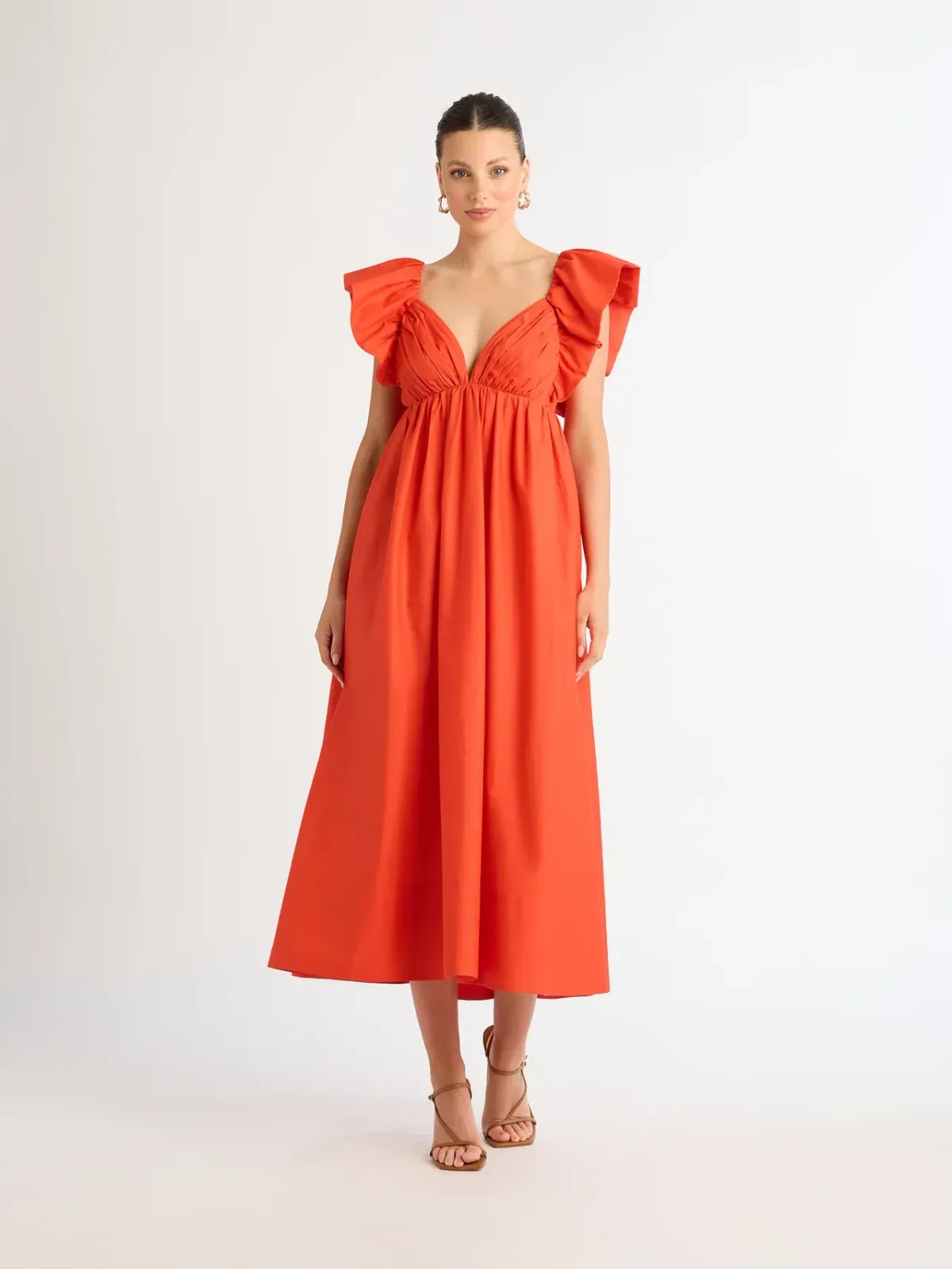 Sheike Bermuda Maxi Dress Orange Size 19 for rent on The Volte - main image