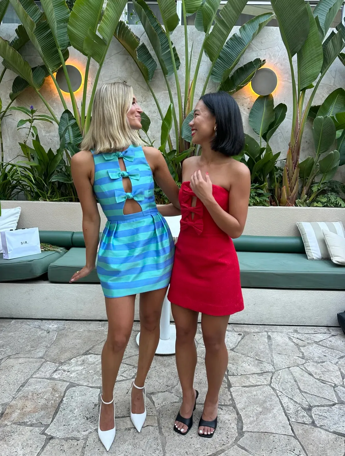 Rebecca Vallance Seychelles Bow Mini Dress Blue Size 6 - Image 3