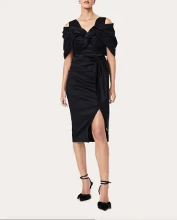 Rachel Gilbert Riccardo Midi Dress Black Size 4 / AU 14 for rent on The Volte - image 1