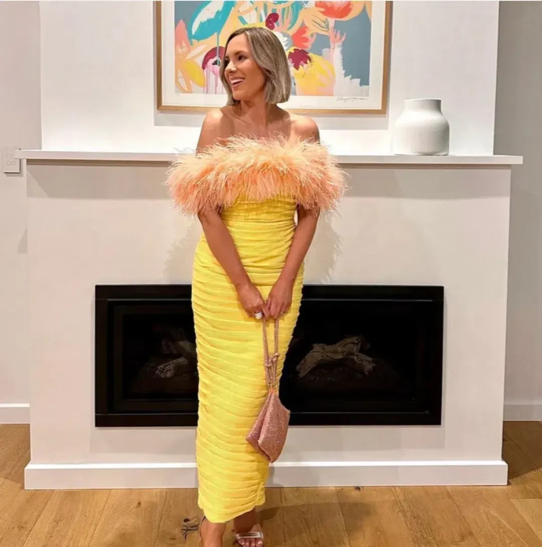 Rachel Gilbert Zion Midi Dress Lemon Yellow Size 4 / AU 14 for rent on The Volte - main image