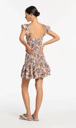 Sir The Label Bettina Shirred Linen Mini Dress Wiltshire Floral Size 0 / AU 6 for rent on The Volte - image 3