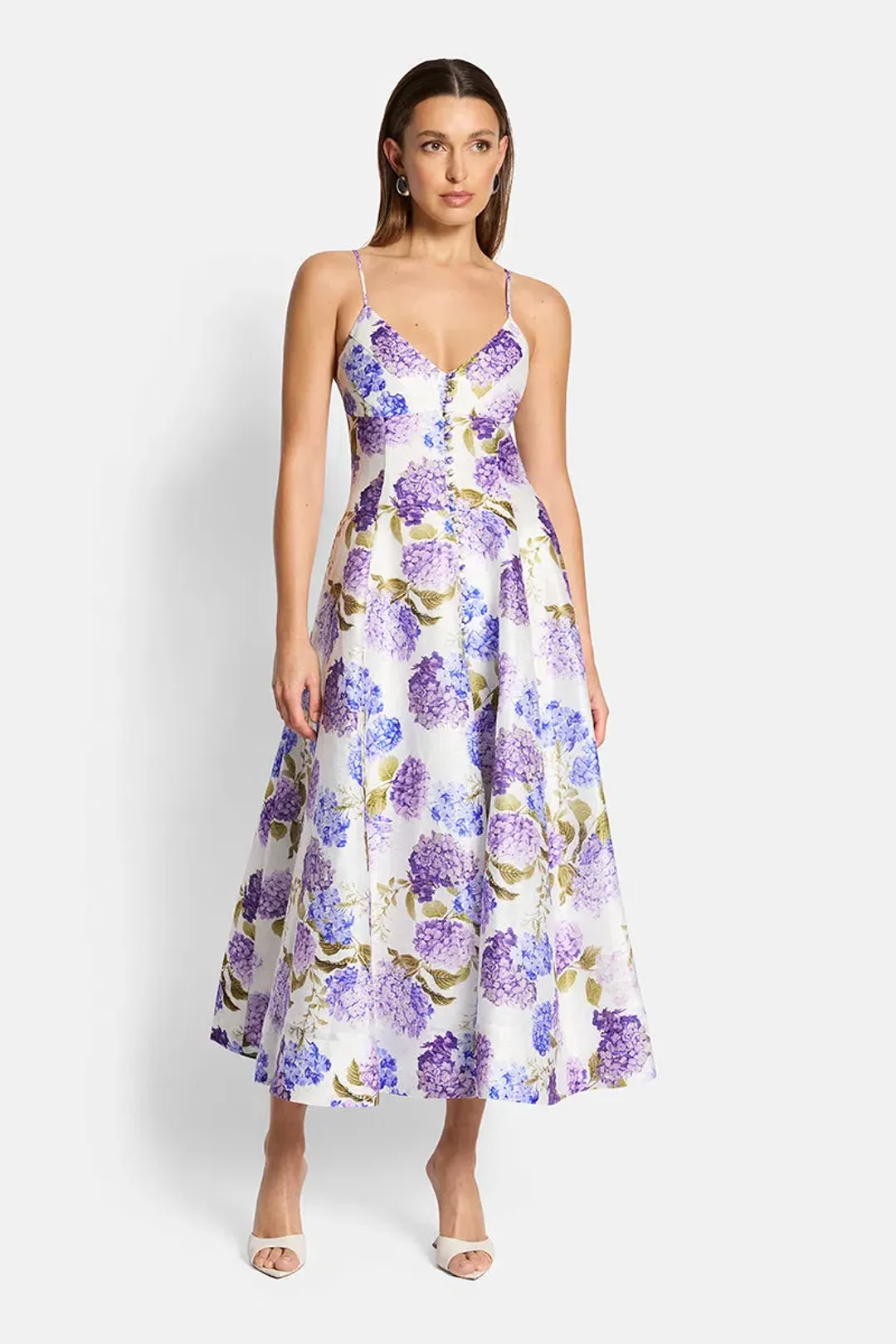 Sofia The Label Evie Midi Dress in Hydrangea Size 8 for rent on The Volte - main image