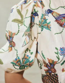 Alemais Birdie Linen Midi Dress Print Size AU 8 for rent on The Volte - image 4