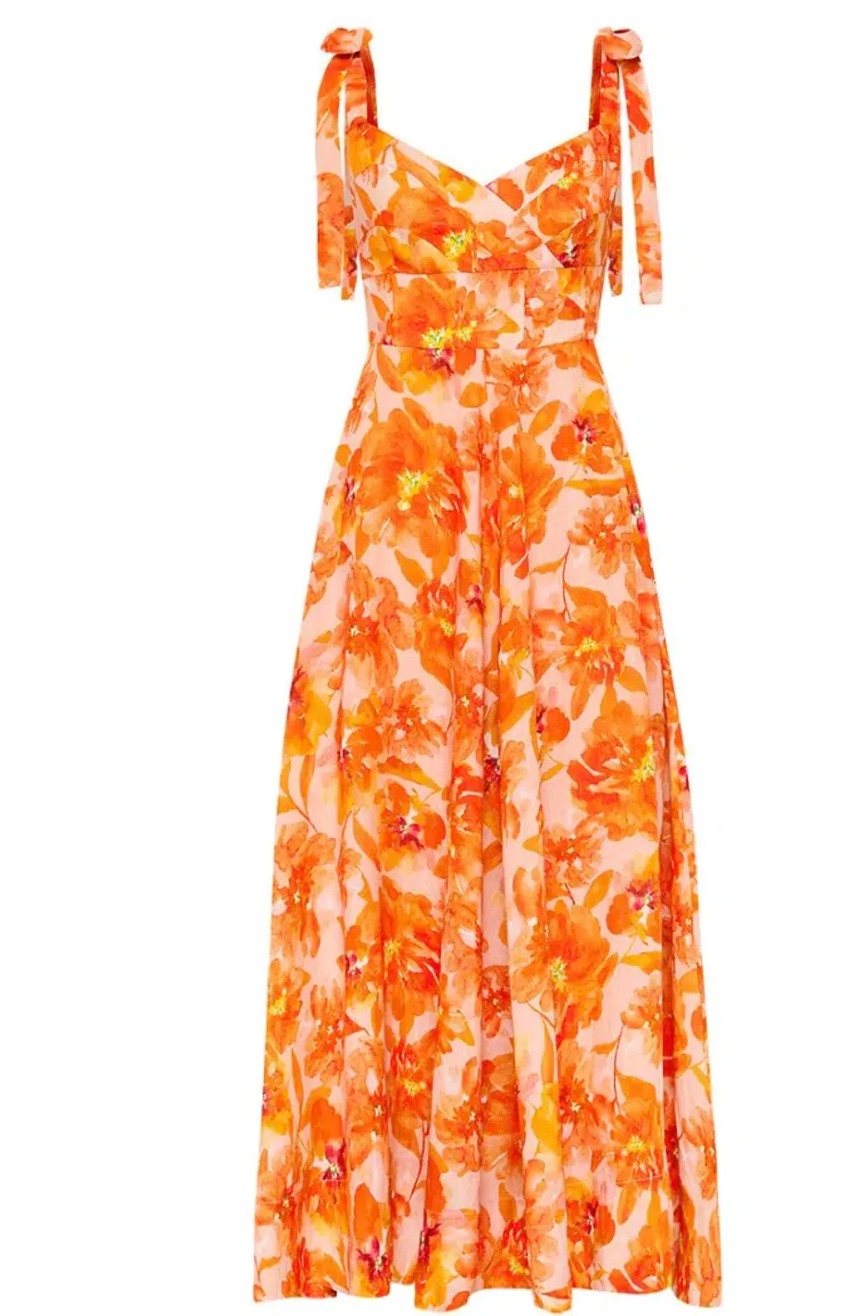 Sofia The Label Genevieve Midi Dress in Orange Bloom Size 8 - Image 4