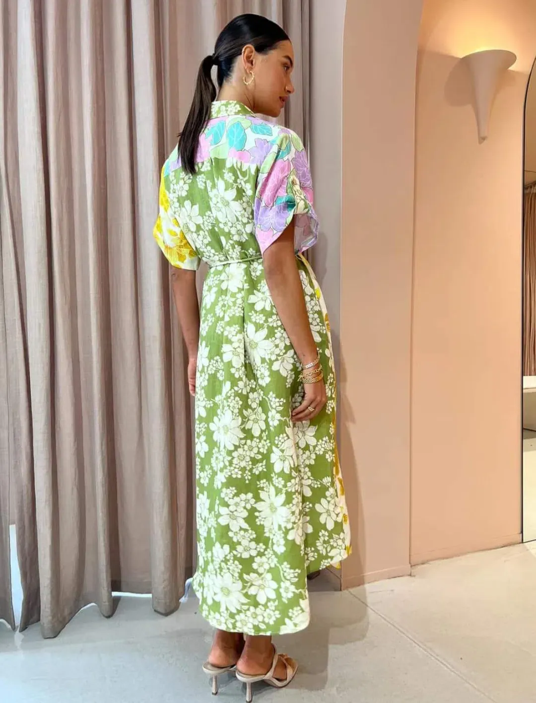 Alemais Elora Patchwork Shirtdress Floral Size 12 for rent on The Volte - main image