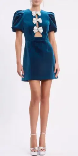 REBECCA VALLANCE Brandy Bow Mini Dress Size 12 for rent on The Volte - image 3