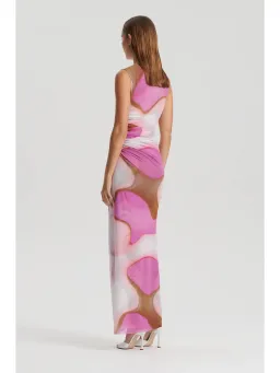 Scanlan Theodore Italian Watercolour Print Dress Pink/Tan Size AU 6 for rent on The Volte - image 4