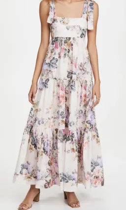 Zimmermann Brighton Tie Shoulder Midi Dress Floral Size 2/Au 12 for rent on The Volte - image 4