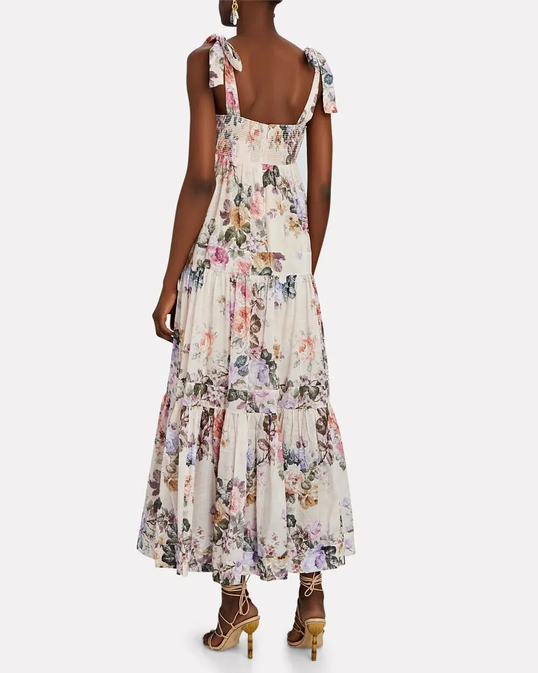 Zimmermann Brighton Tie Shoulder Midi Dress Floral Size 2/Au 12 for rent on The Volte - main image