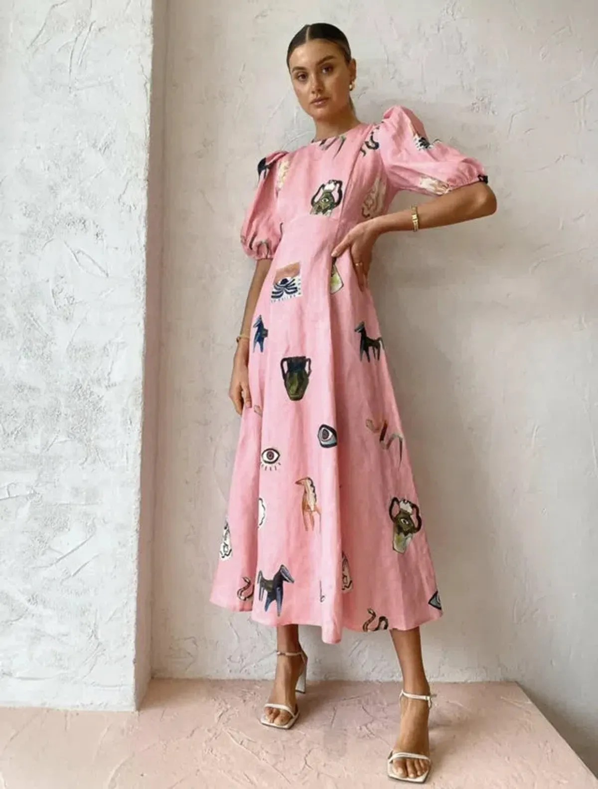 Alemais Cleo Midi Dress Pink Size 8 - Image 1